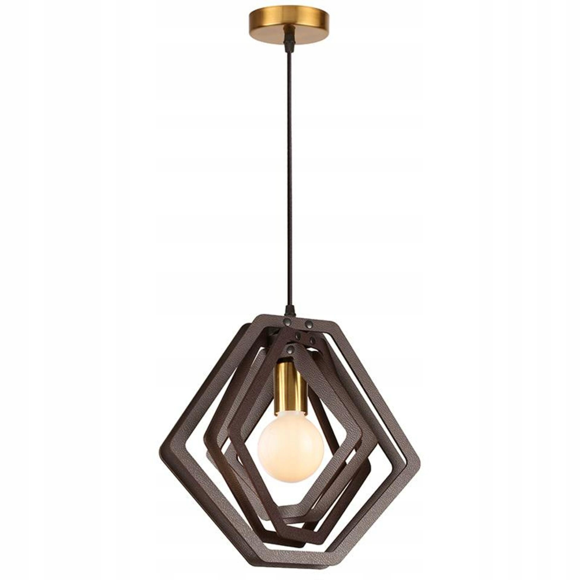 Aca Lighting závěsné svítidlo 1XE27 tmavě hnědá kůže Mdf D34XH100CM Triton