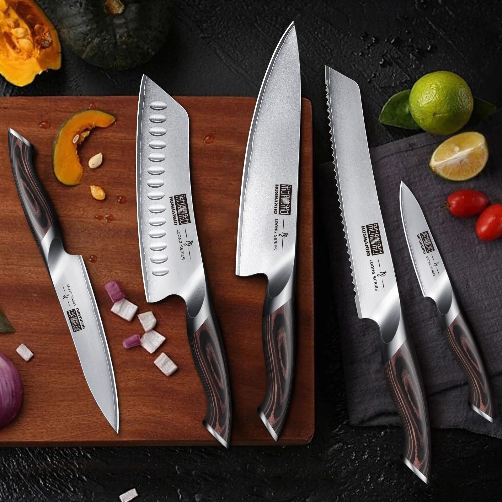 HOSHANHO 6-Piece Ultra Sharp Kitchen Knife Set with Magnetic Holder — miniatura 6