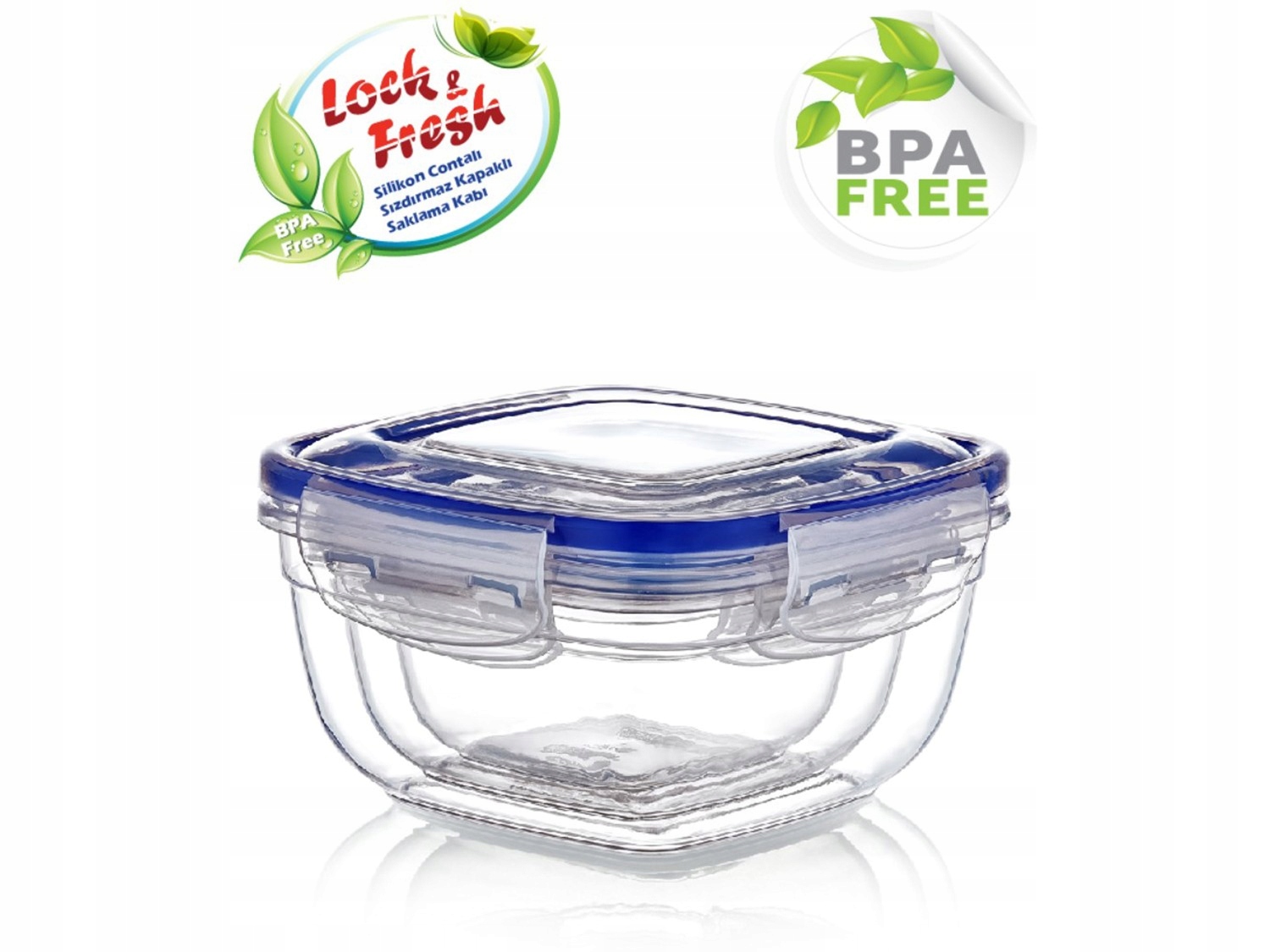 KOMPLET 3 POJEMNIKÓW na żywność KWADRAT POKRYWKA Marka Dunya