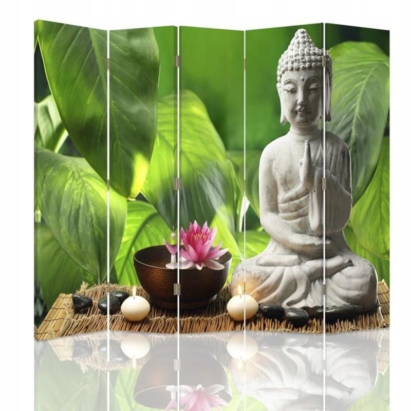 Paraván Buddha Listy Květy 180x170