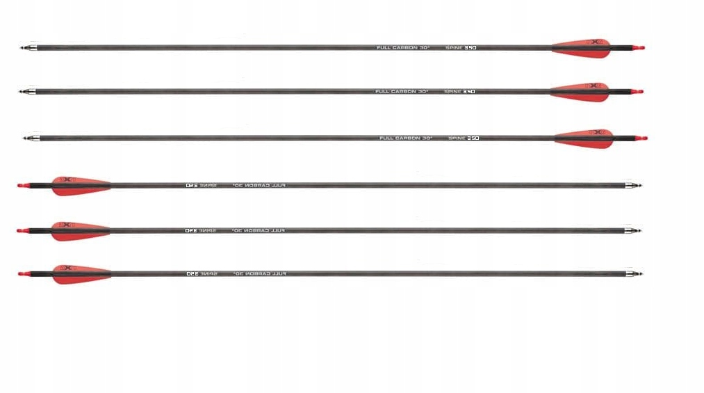 Šípy Sada 6 ks Spin 350 Délka 30'' Šíp 70LBS Pro Silné Oblouky 70#