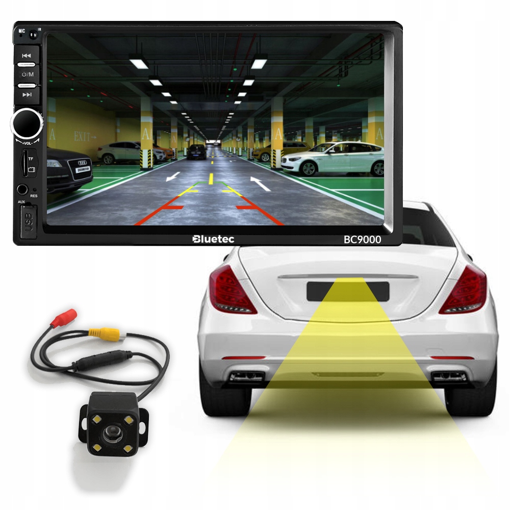 RADIO SAMOCHODOWE BLUETOOTH 7 CALI 2 DIN Z PILOTEM Pilot w zestawie tak