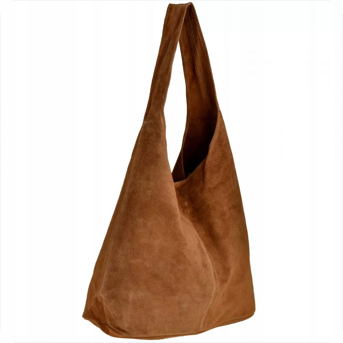 Torebka skórzana shopper bag worek camel brąz