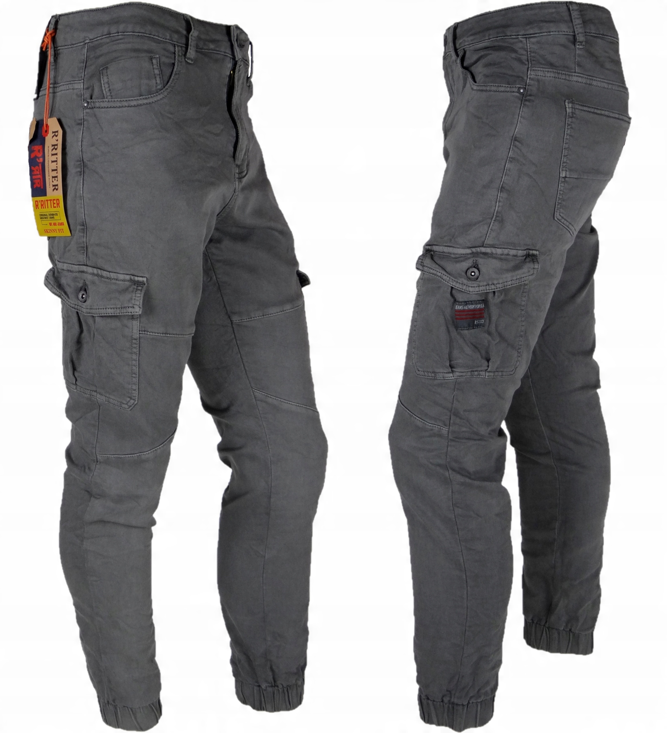 

Spodnie Joggery Modne Stretch Popiel r 36
