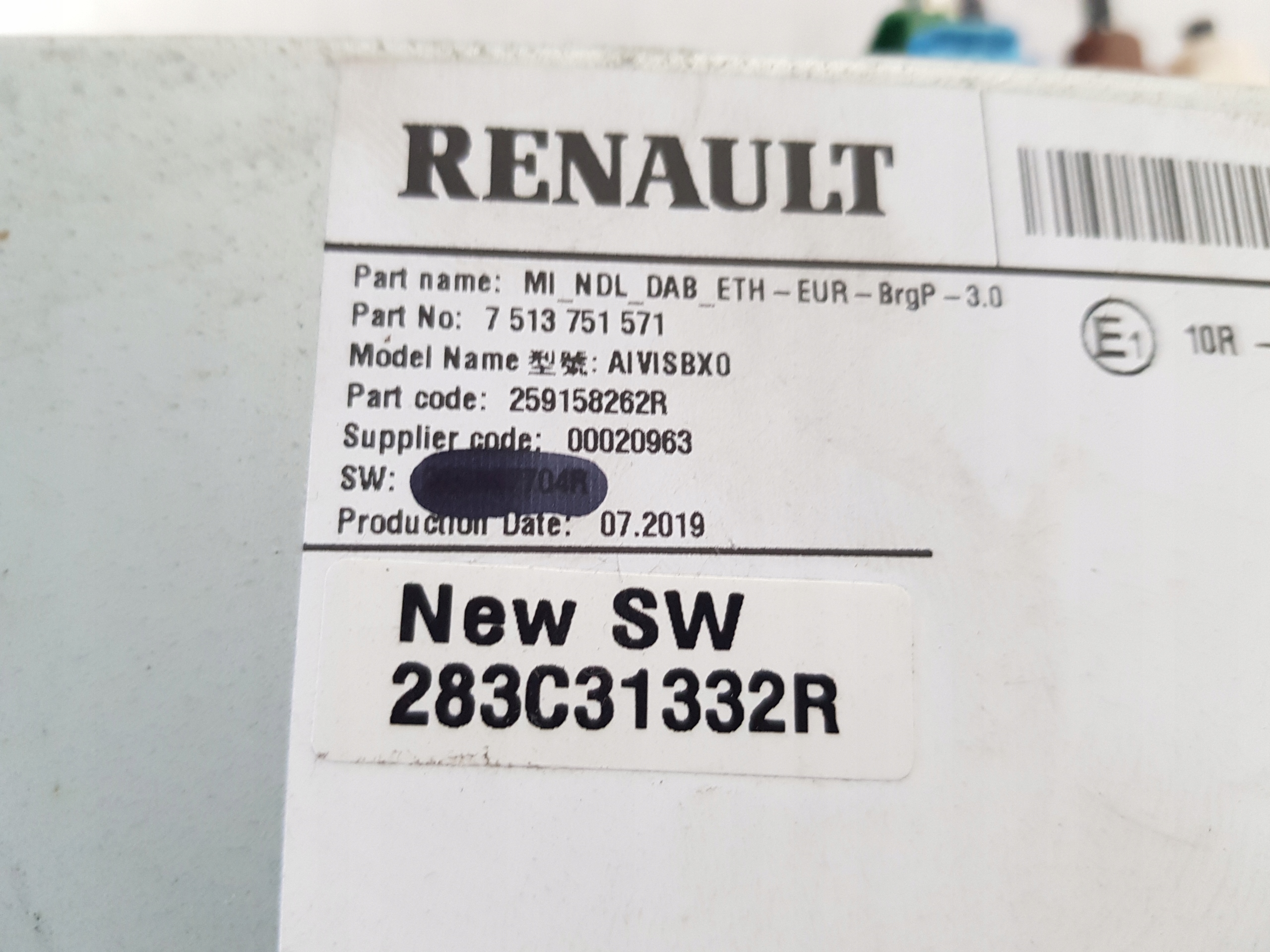 navigation player RADIO RENAULT ESPACE V ZOE 259158262R