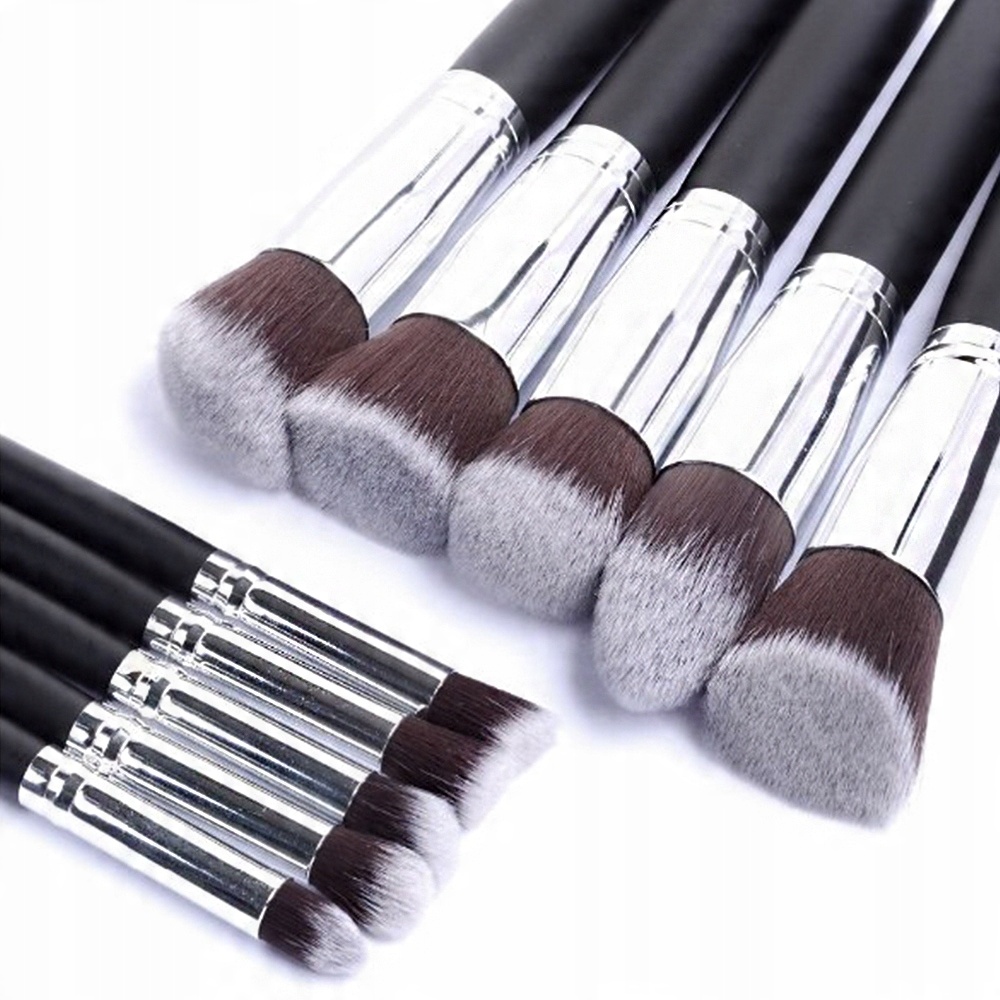 

Zestaw Pędzli Do Makijażu 10 Szt Black Silver 501