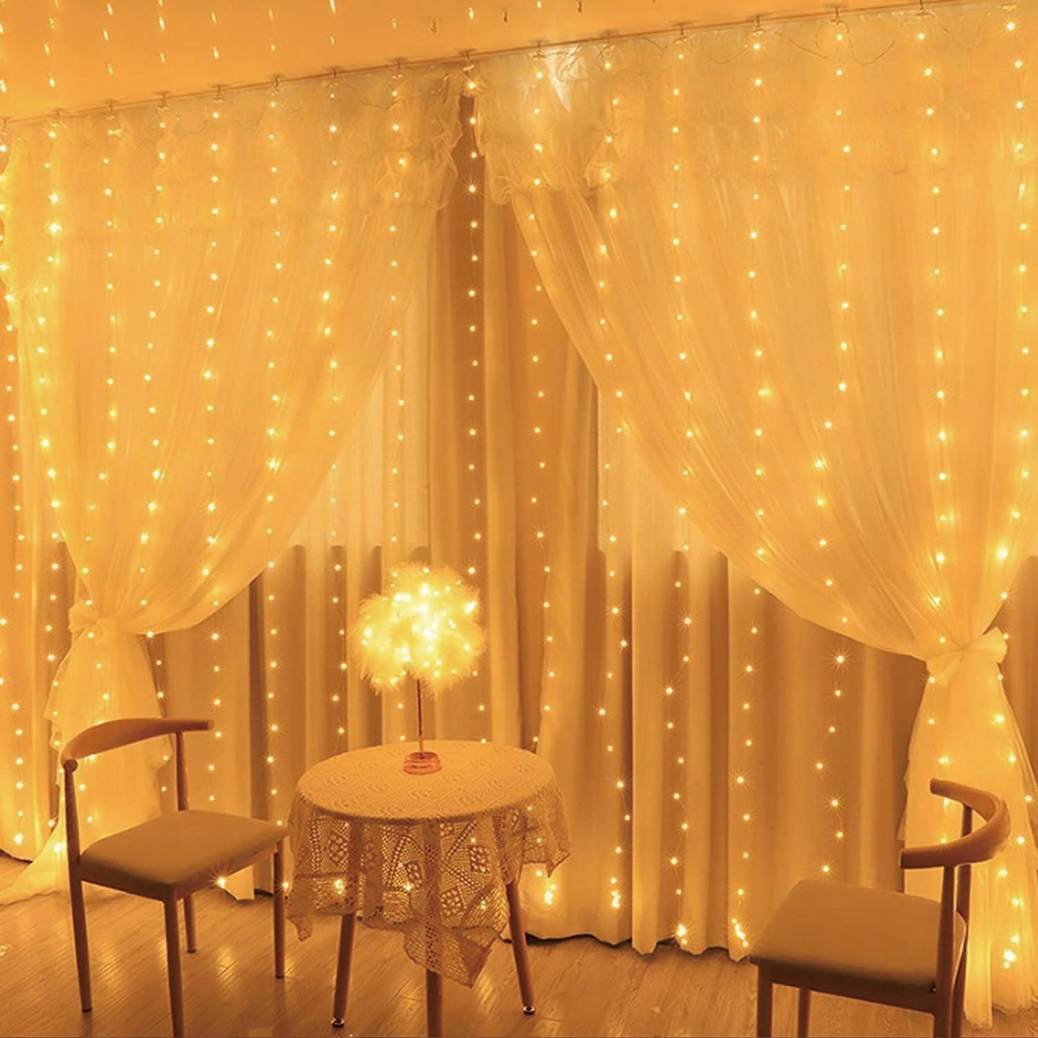 CERIAL Kurtyna Świetlna 4x2m 300 LED Białe Lampki Na Święta i Dekoracje — miniatura 9