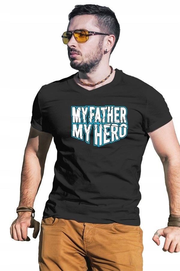 

Koszulka dla taty My Father My Hero prezent 3XL