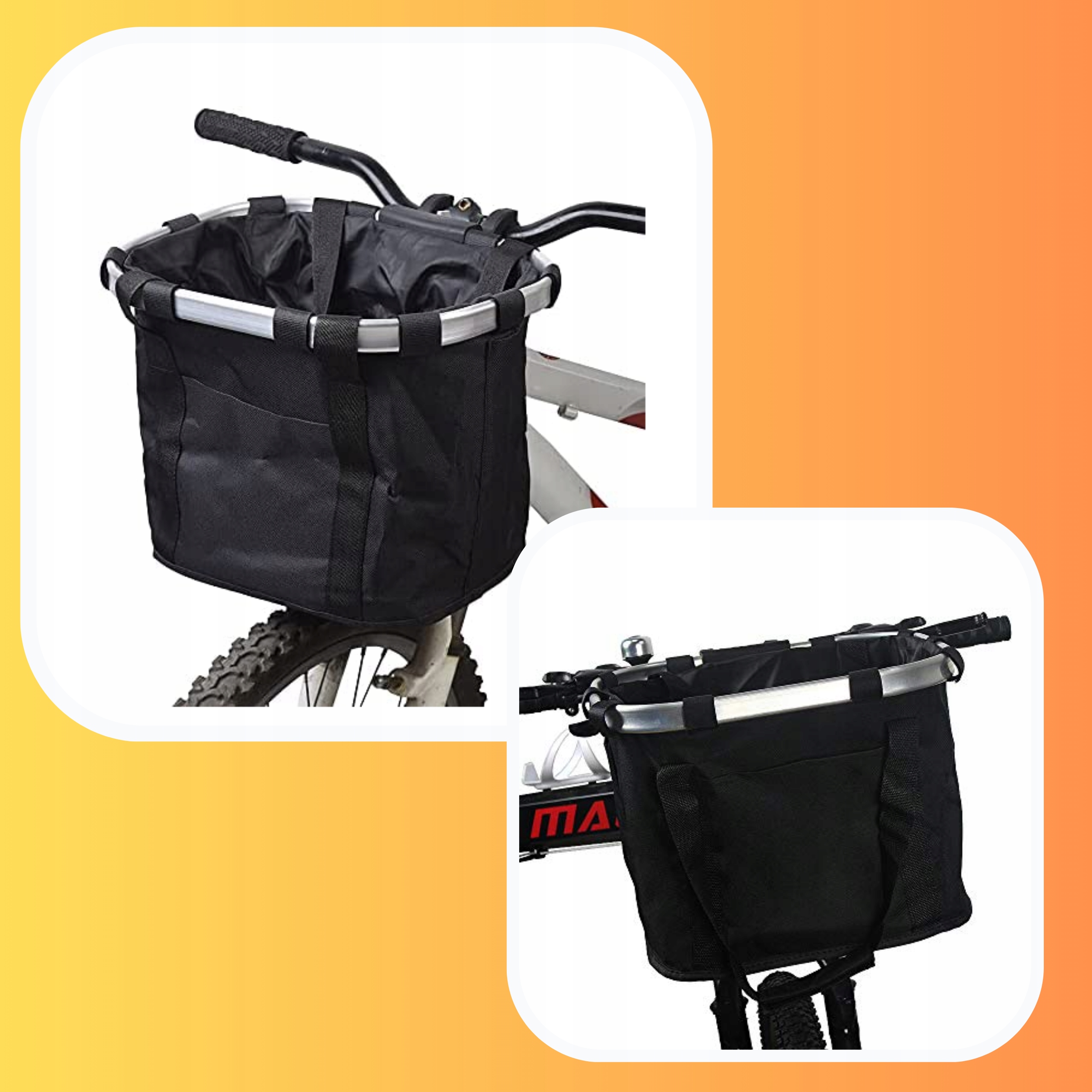 KOSZ ROWEROWY PRZEDNI CZARNY UCHWYT SAKWA TORBA Marka inna marka