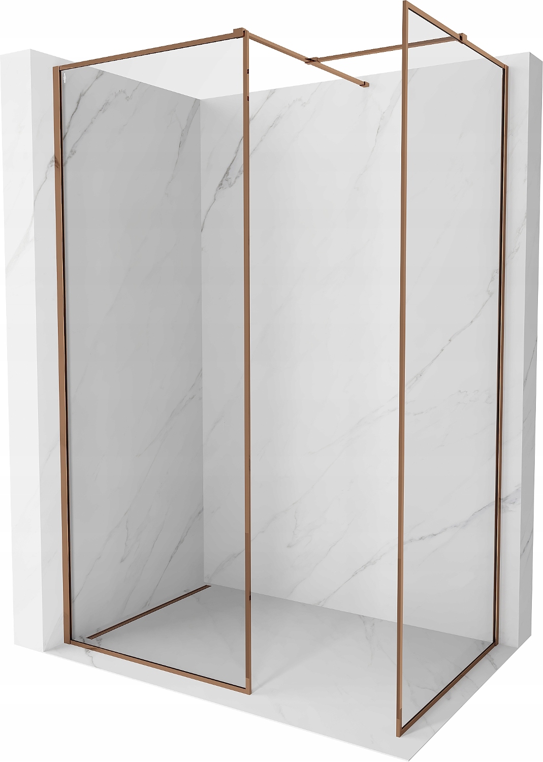 Mexen Kioto-F Walk-in Sprchová Stěna 100x80cm Růžové zlato, 8mm