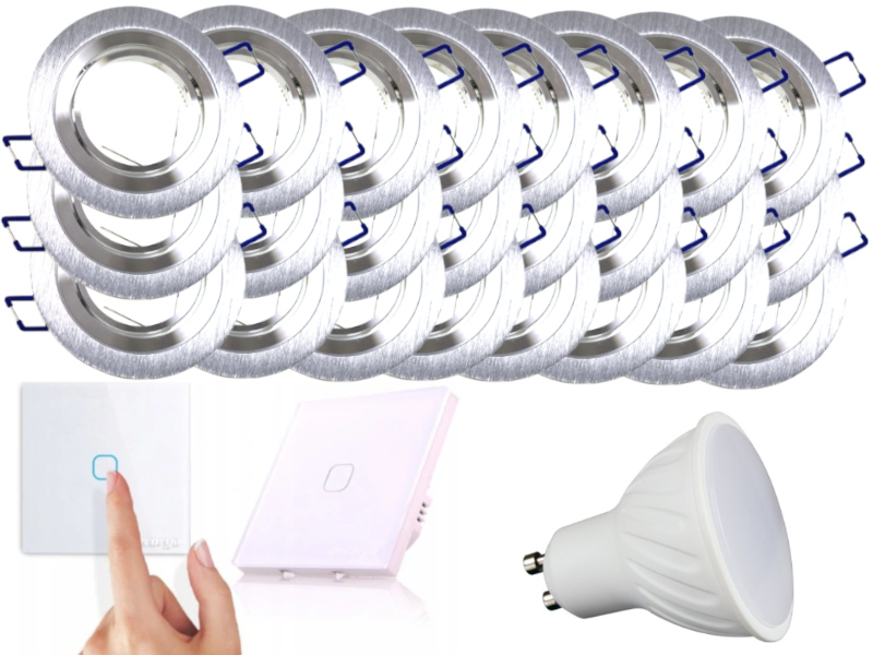 Sada Led stropních světel 24x Vypínač Žárovky