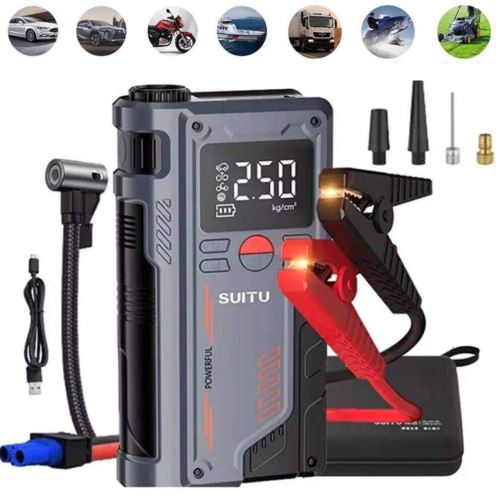 Mocny rozrusznik Jump Starter Booster 12V 800A Powerbank 99800mAh QC3.0 LED