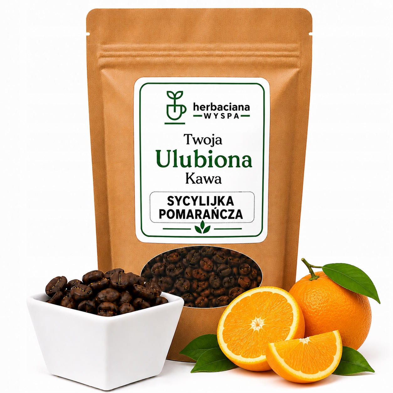 Káva Chutná Sicilská Pomeranč 100% Arabika Čerstvě pražená 1 kg