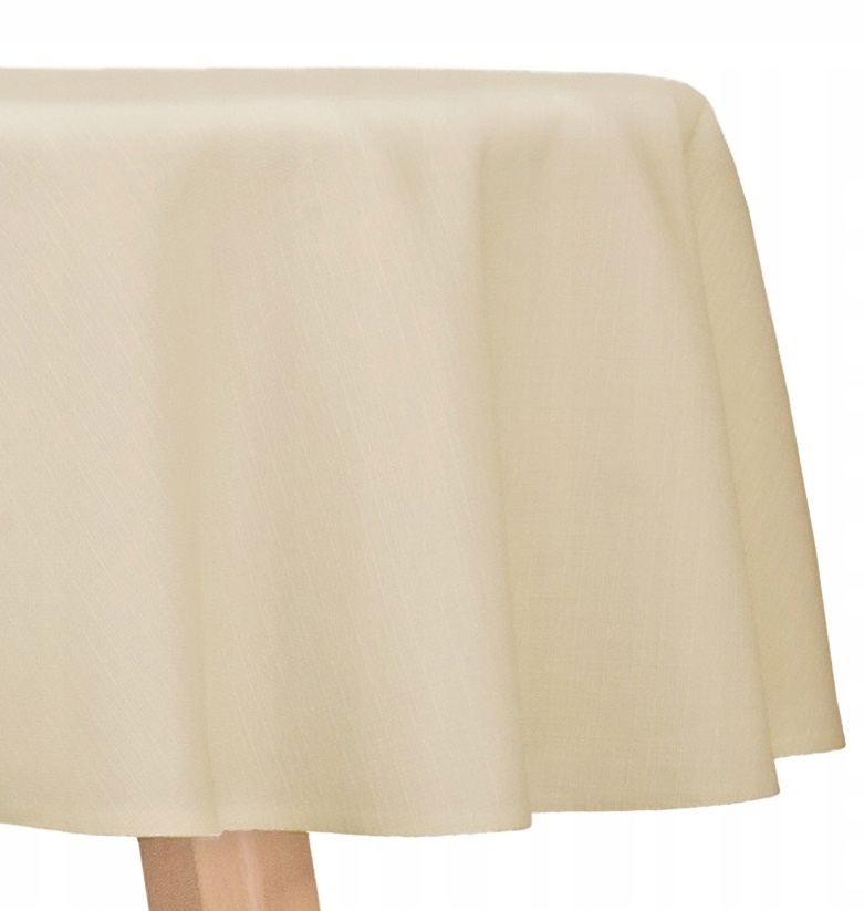 Obrus Plamoodporny okrągły Bawełna Koło Ø160cm AZ-086 Topaz Beżowy