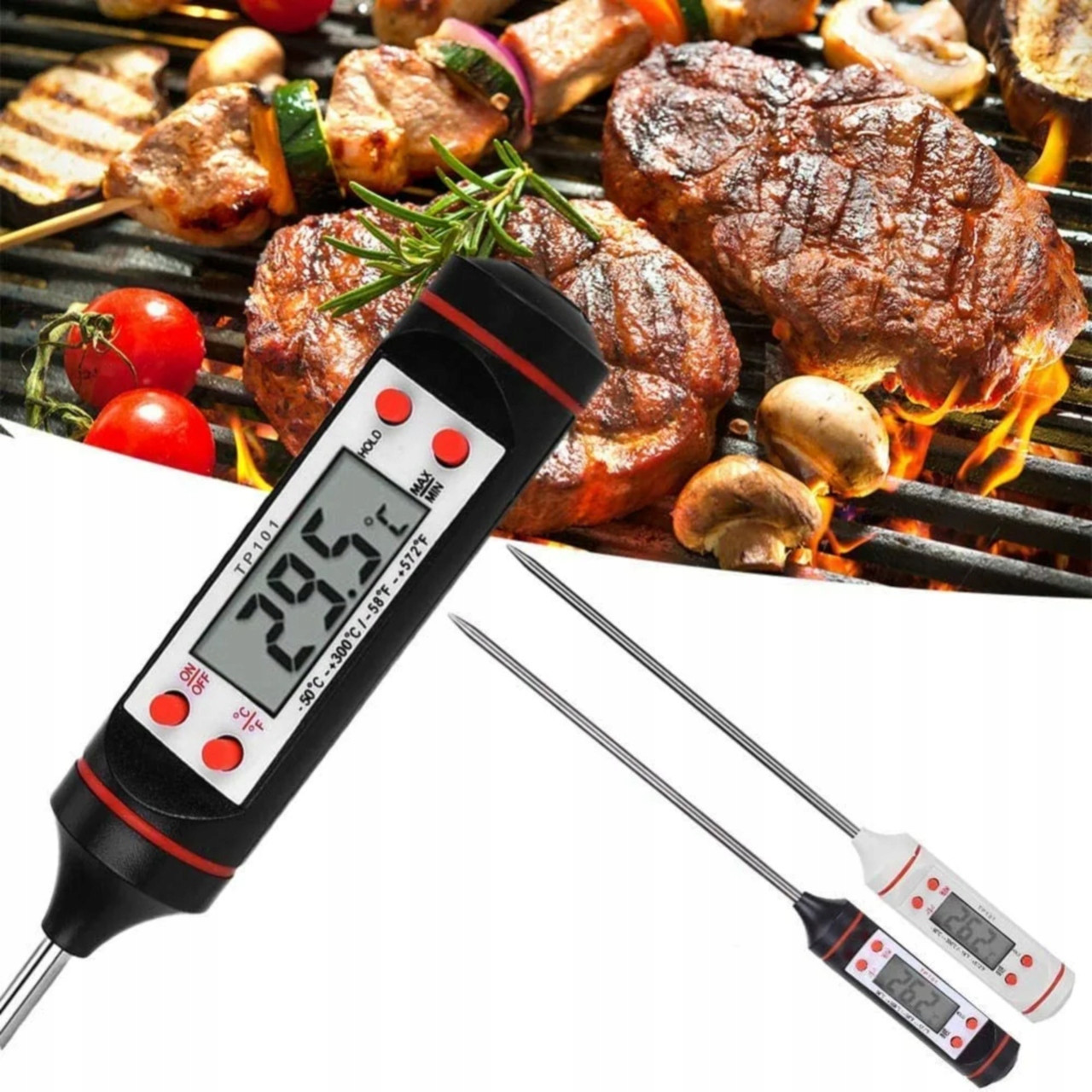 TERMOMETR SONDA do GRILLA MIĘSA WODY MLEKA + ETUI