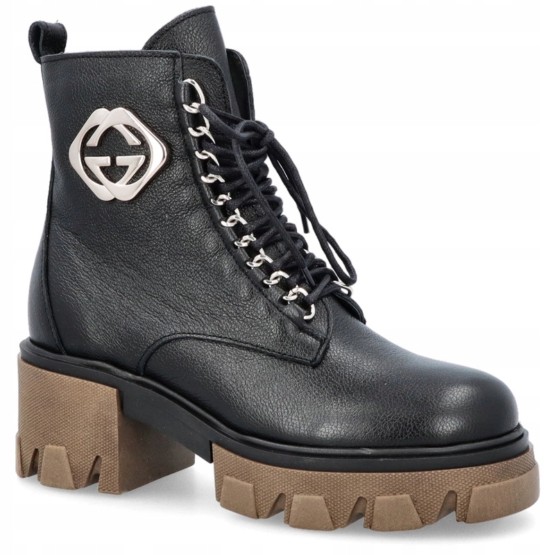 Kotníkové boty na silné podrážce Lemar 60376 Černé 39