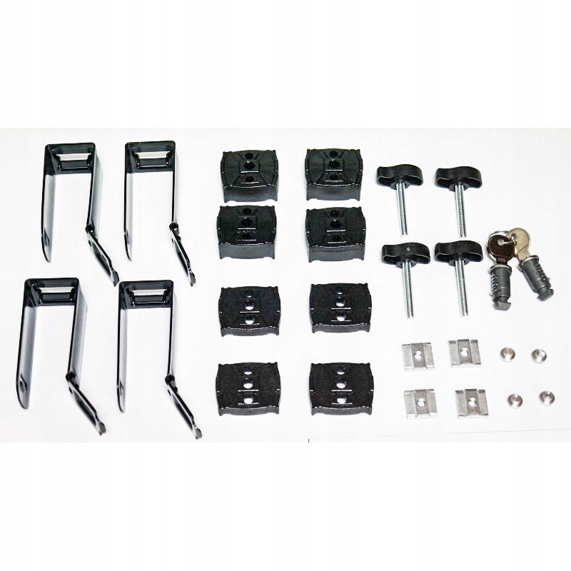 DACHOWY BAGAŻNIK NA 6 PAR NART SLALOM 600 UCHWYT NARCIARSKI ALUMINIOWY Montaż uchwytów do belek aerodynamicznych do belek owalnych do belek prostokątnych do belek typu T