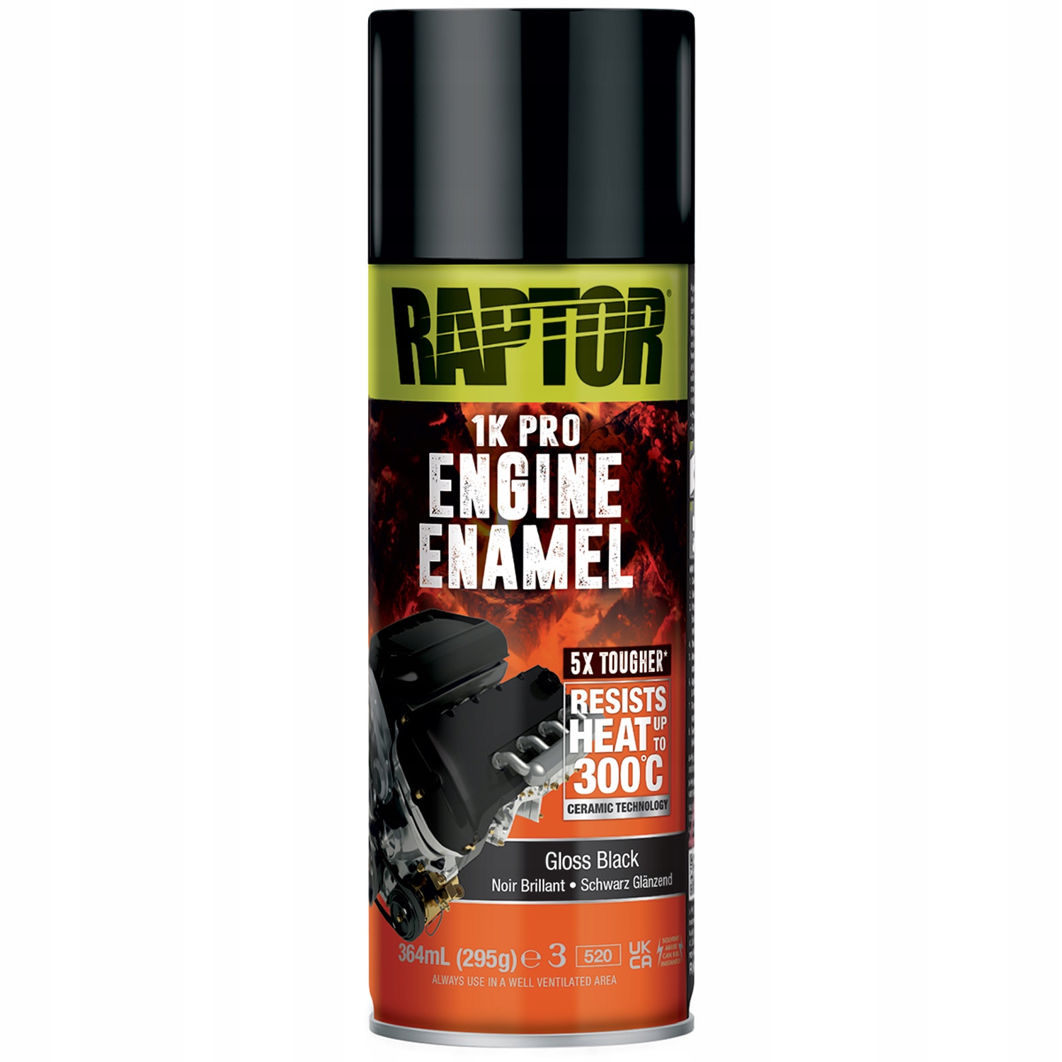 Raptor Lakier do Silnika Czarny Połysk Reegb/al 364ml