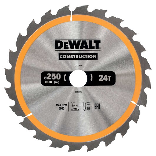 

Piła Tarczowa Do Drewna 250/30MM, DT1956-QZ Dewalt