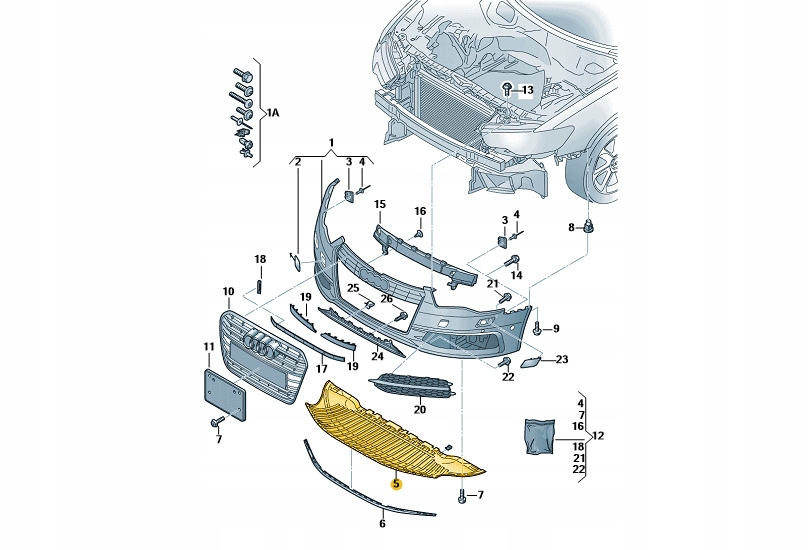 4g0807611f бампер для Audi A6 2015-18 ASO