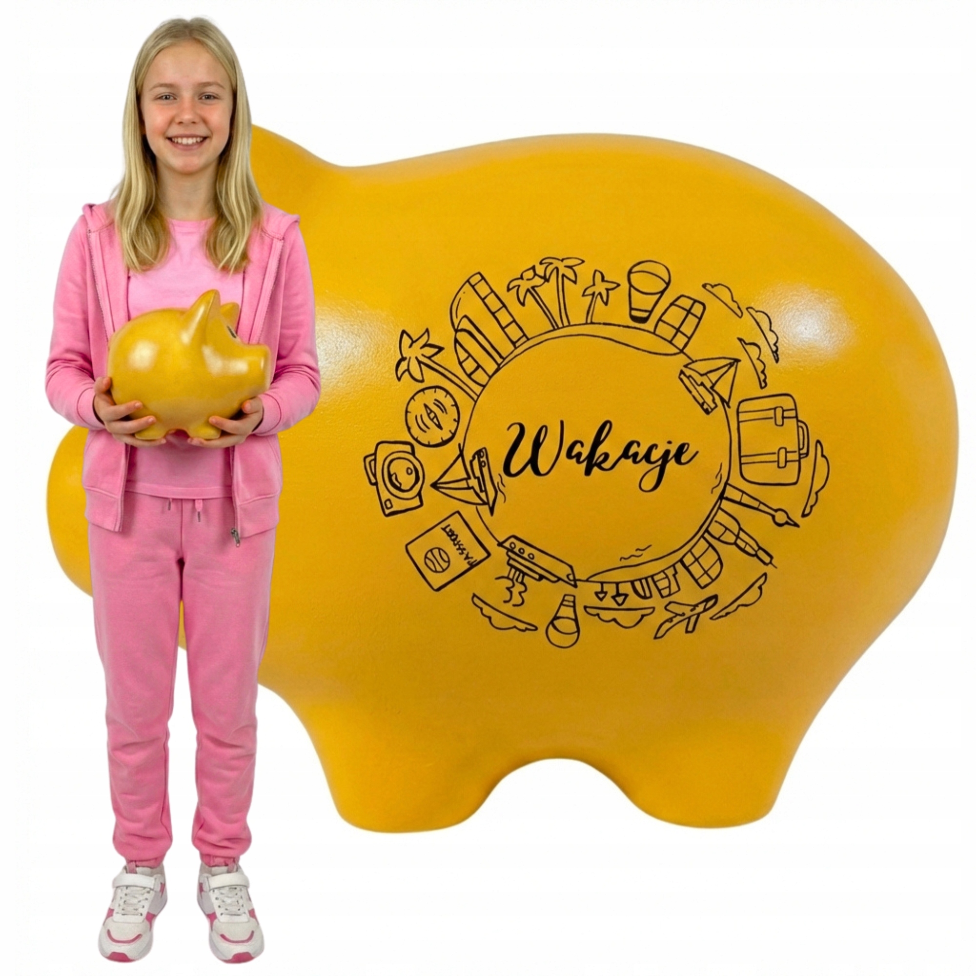 Personalizovaná pokladnička s Grafikou, žlutá, Keramická, k rozbití