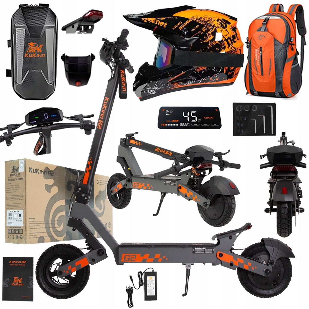 Kukirin G2 2026 Nové skládací elektrické vozidlo 1200W 45KM/H 15Ah 48V 10"