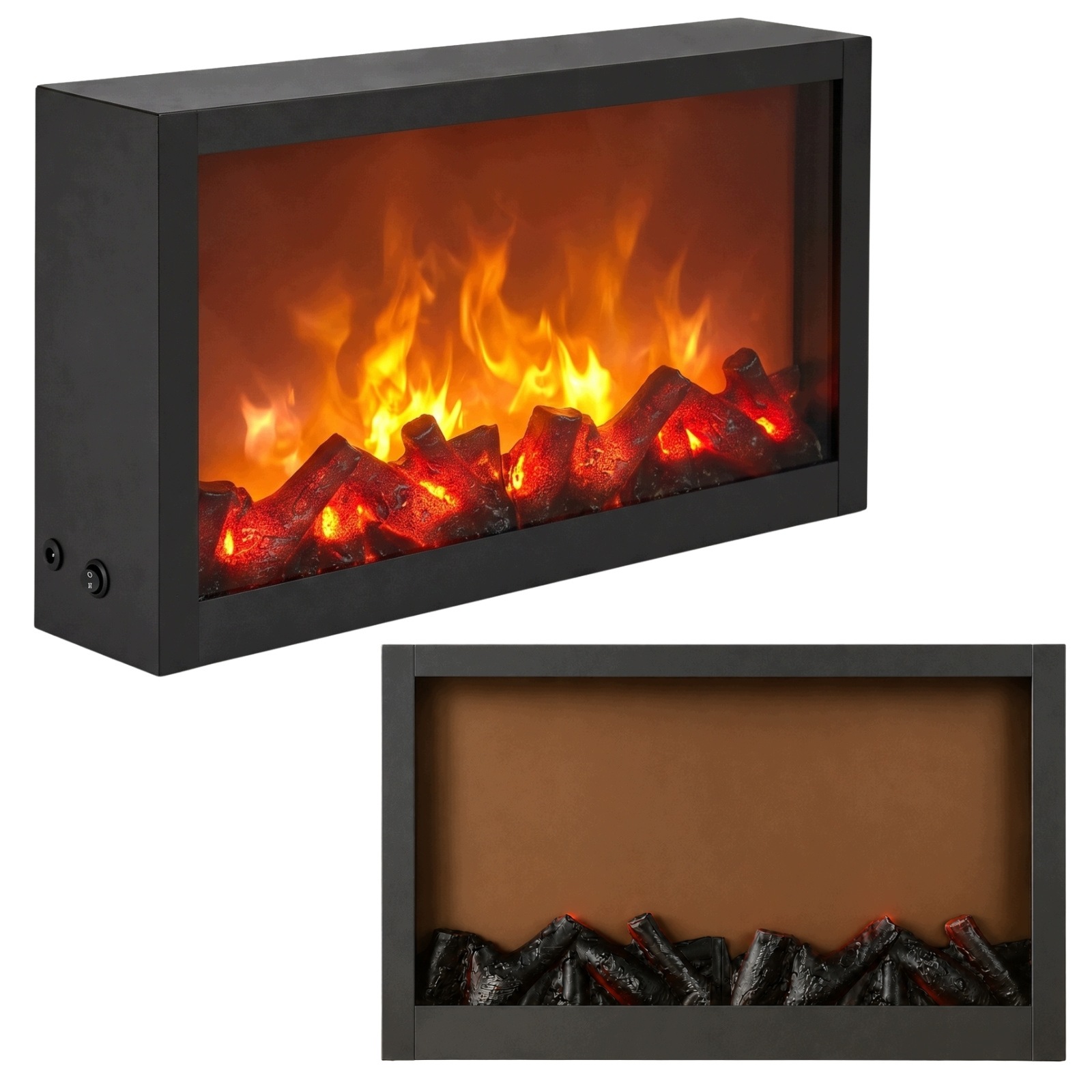 Elektrický Kovový Dekorativní Krb Led 10X41X25 CM, Černý, Vhodný Do Interiéru
