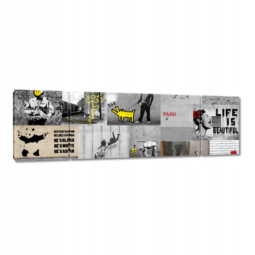 

Obraz 170x50 Mix Kolaż Collage Banksy