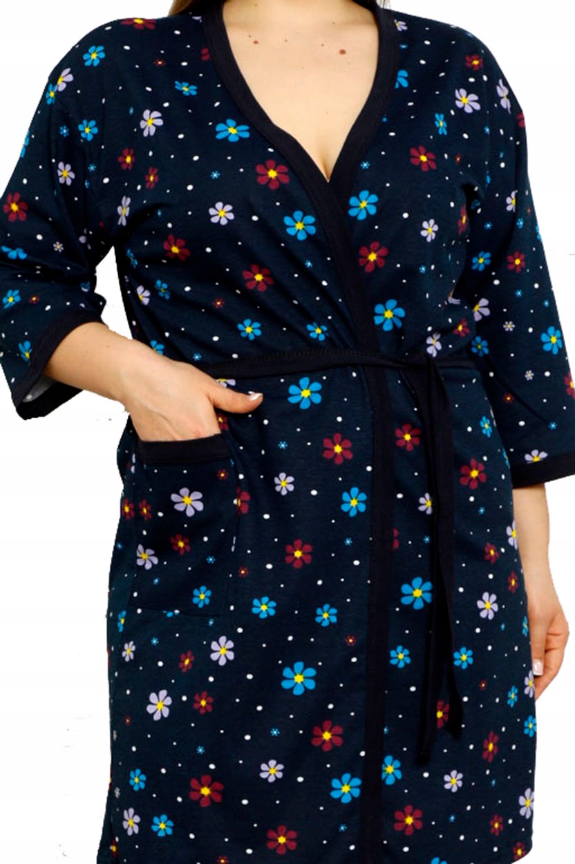 SZLAFROK DAMSKI plus size duży bawełniany PODOMKA Marka La Penna