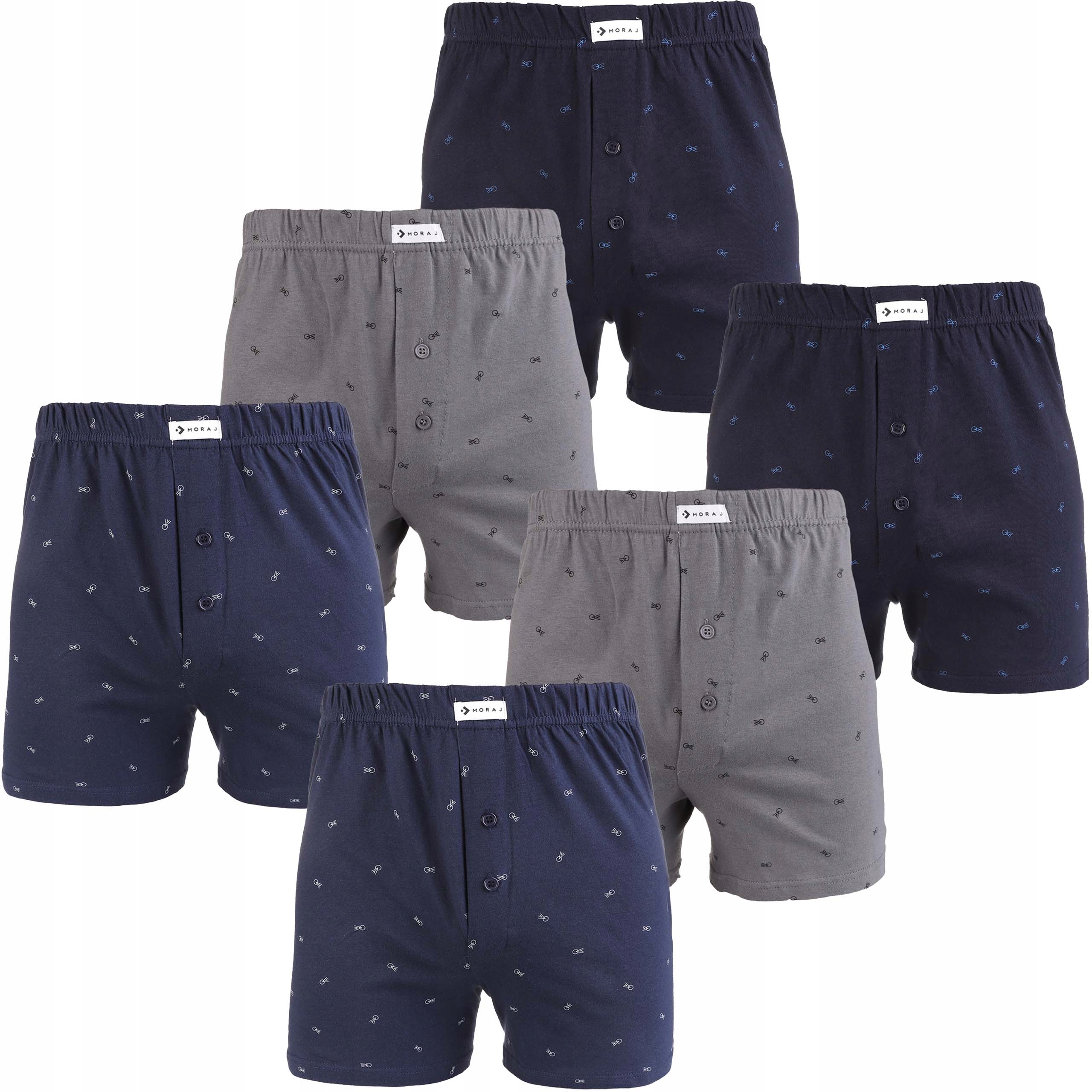 6-balení 6 Párů Volných Boxerek S Gumičkou Pánské bavlněné boxerky Moraj M