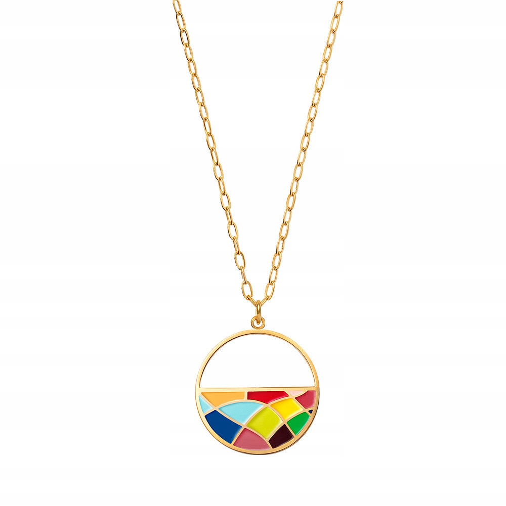

Naszyjnik stal szlachetna emalia Geo color Sadva