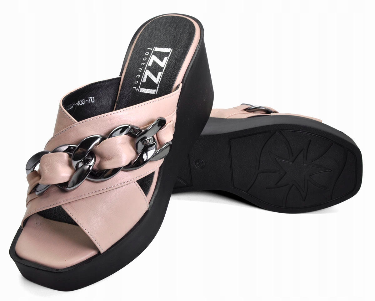 Izzi Nazouváky Koturny Platformy 39 Přírodní Kůže