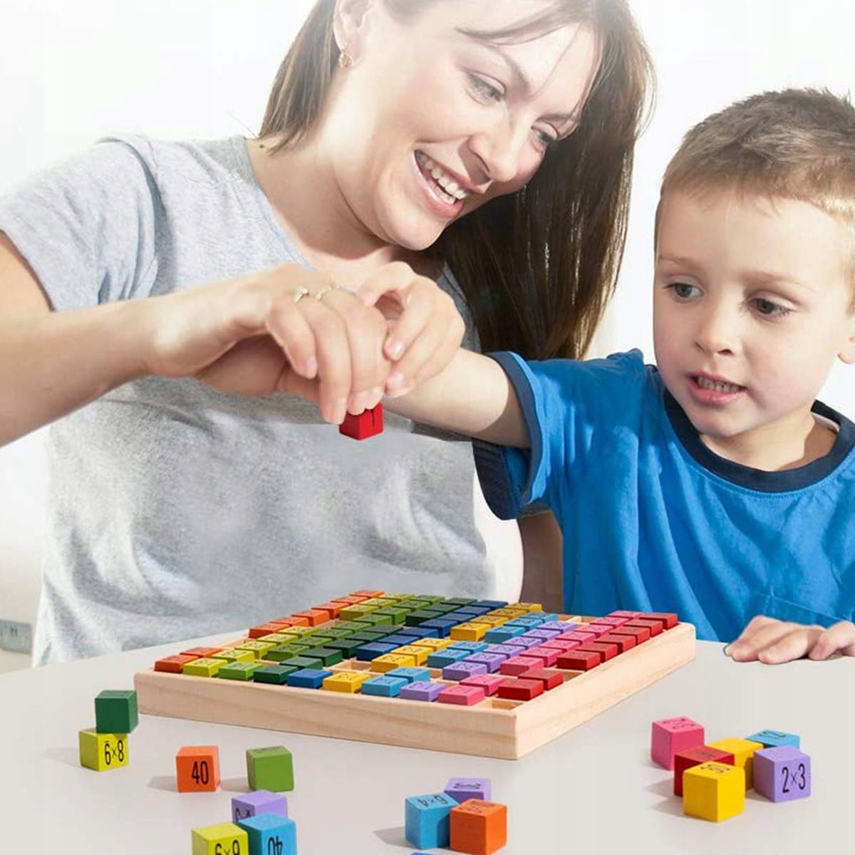 DREWNIANA TABLICZKA MNOŻENIA - NAUKA LICZENIA KLOCKI ZABAWKA Rodzaj tabliczka mnożenia