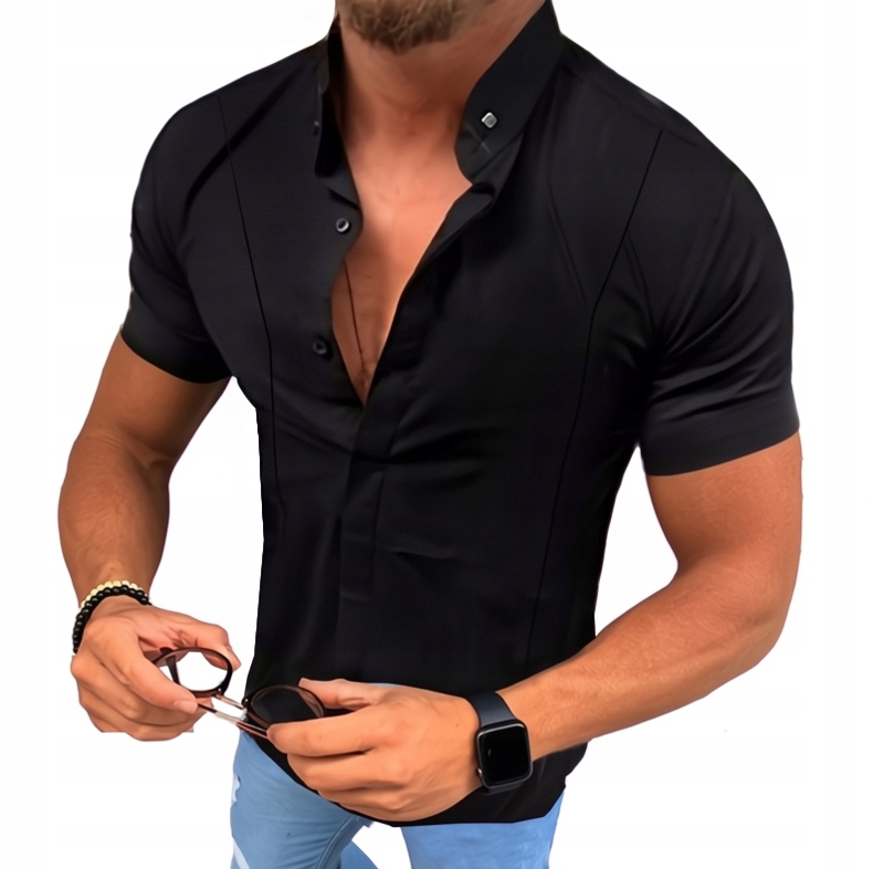 Pánská košile Casual Stojka Regular Elegantní