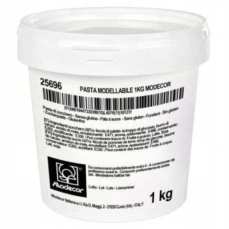 Levně Modelovací Hmota Na Výrobu Figurek Modecor bílá dekorace dort 1 kg