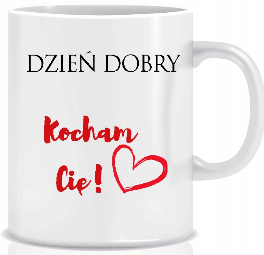 

Kubek Walentynki Dzień Dobry Kocham Cię + kartonik