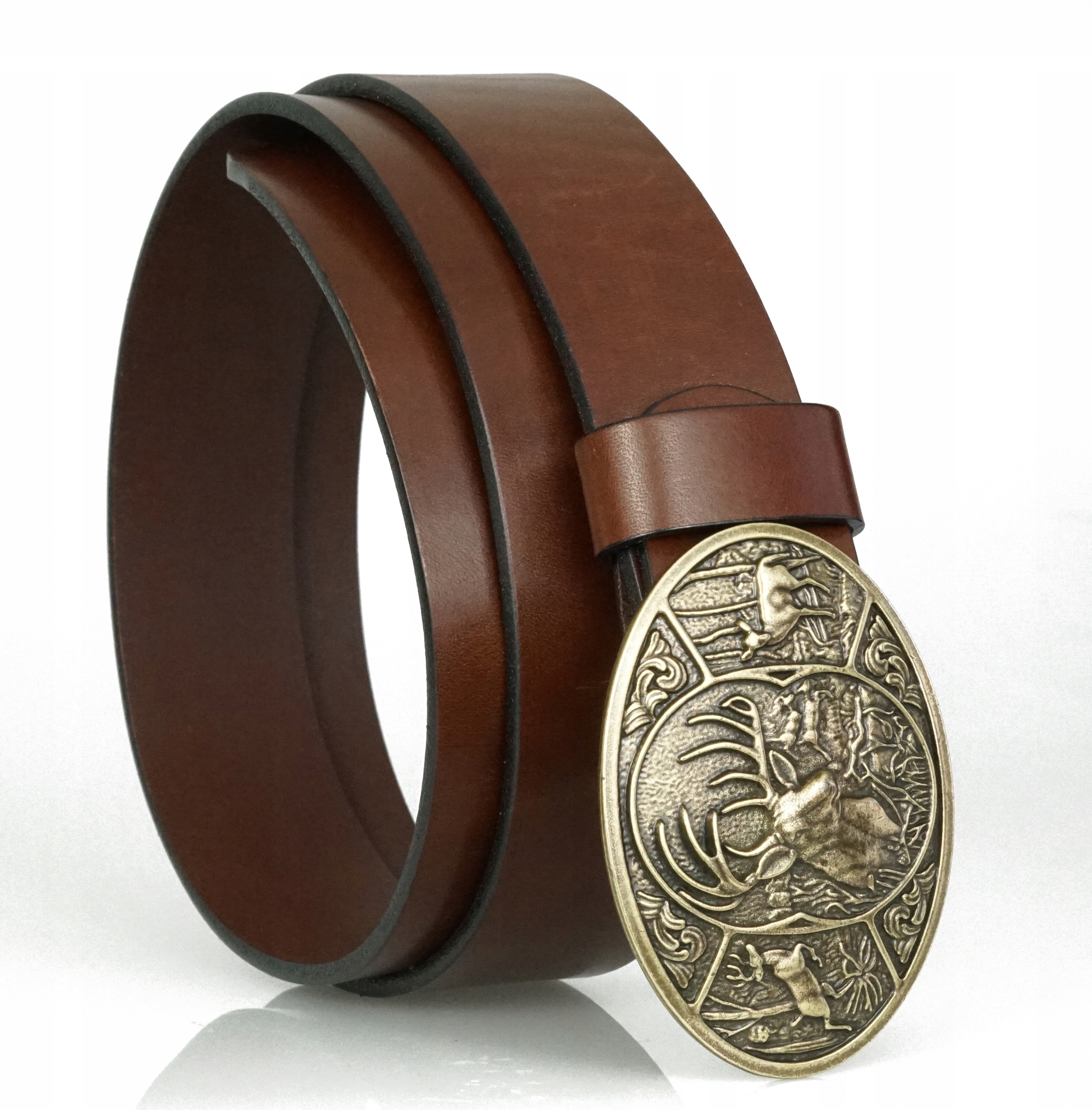 

Skórzany Pasek Do Spodni 4 CM Brązowy Jeleń