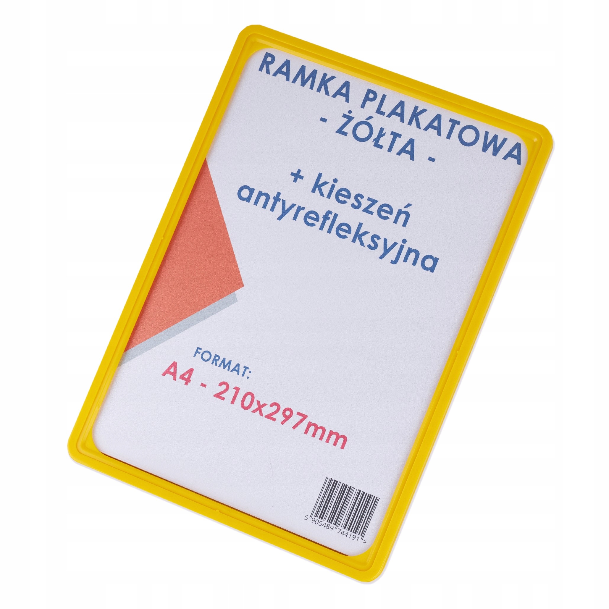 RAMKA PLAKATOWA A4 ŻÓŁTA + KIESZEŃ PLAKATOWA UNIWERSALNA - A4