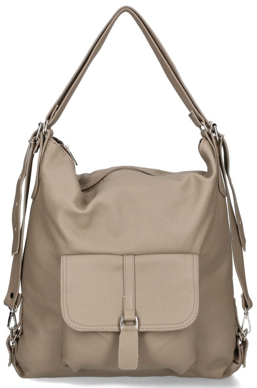 Torebka włoska Wore Plecak Model 2w1 Skóra Naturalna Vera Pelle Mokka