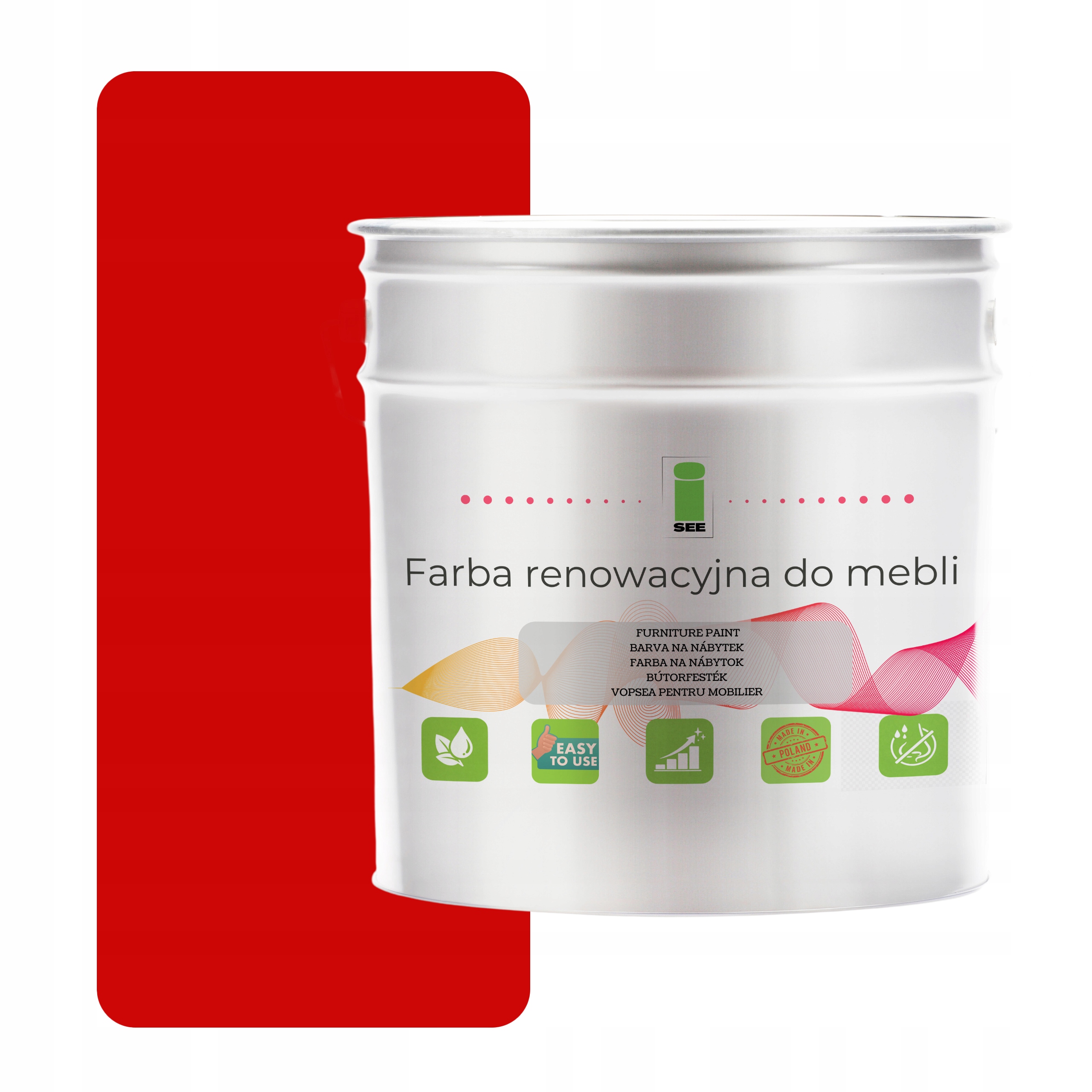 Barva na kuchyňský nábytek Ral 3020 červená saténová 1L na přední stranu, dřevo 2v1