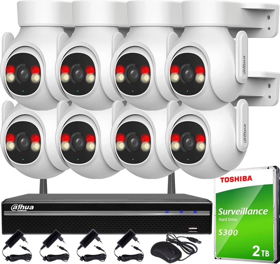 Monitorování Wifi 5MPx Dahua pro 8 kamer P5B-PV Otočný Dual Light Hdd 2TB