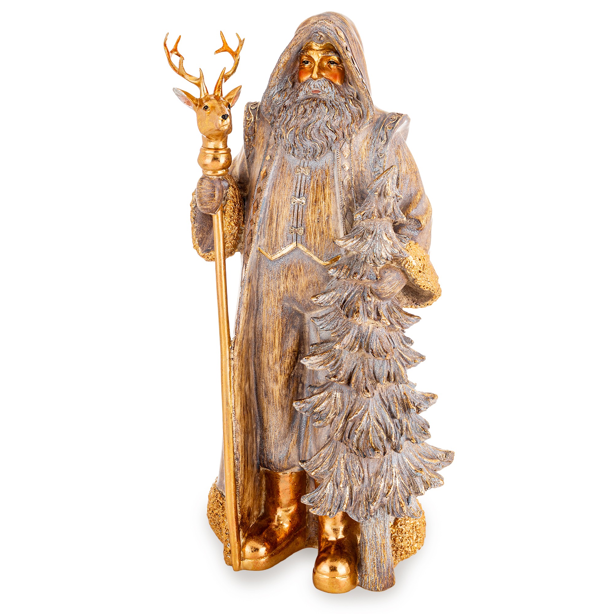 Vánoční figurka Mikuláš zlatý plast 50x25x21 cm Casa Roma