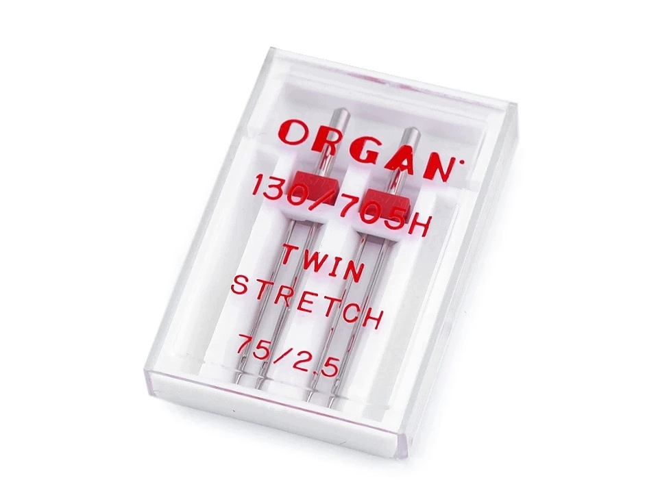 Dvojjehla Stretch 75/2,5 Organ, 5 kusů, nikl