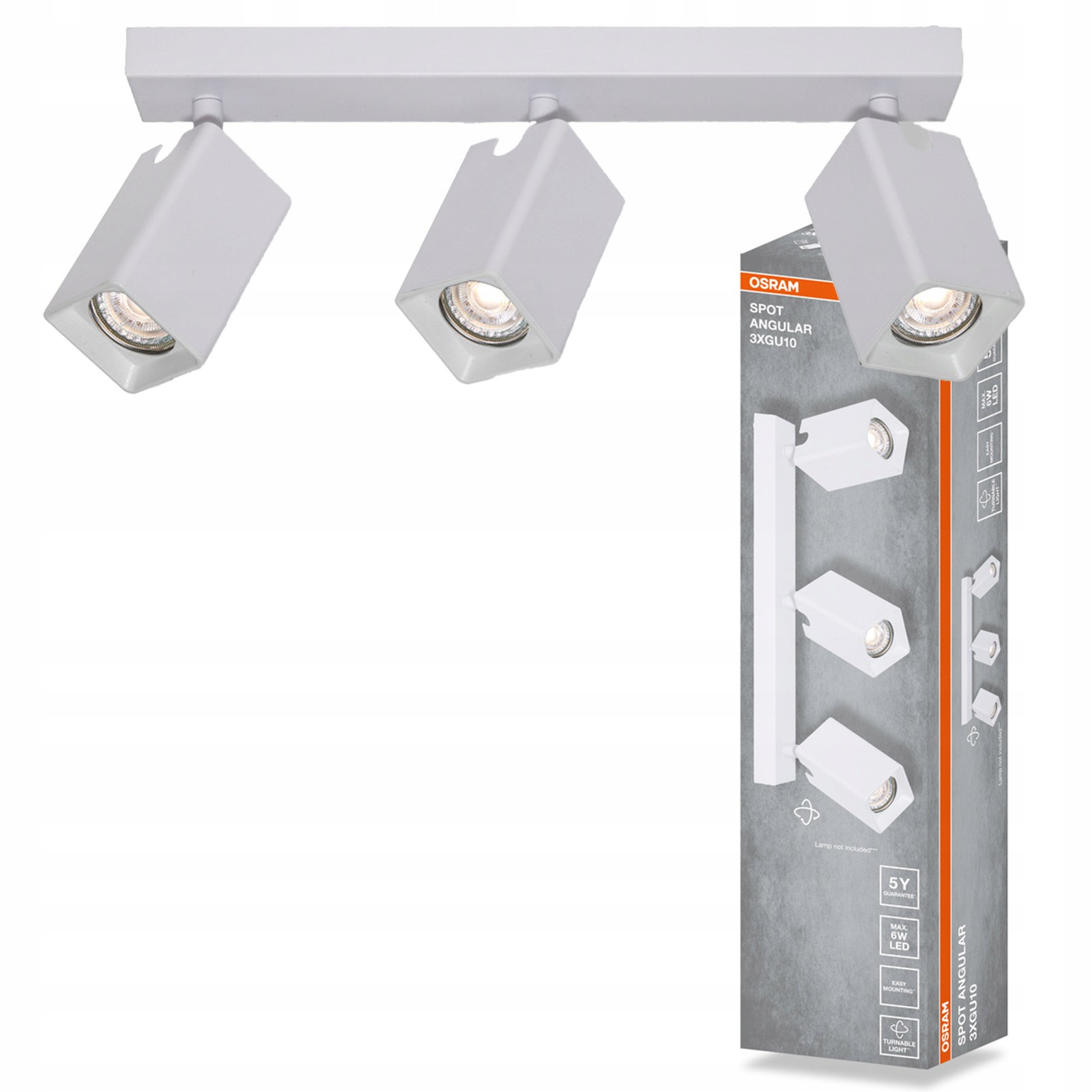 Stropní Svítidlo Nástěnné svítidlo Pohyblivé bodové reflektorové 3x GU10 Osram