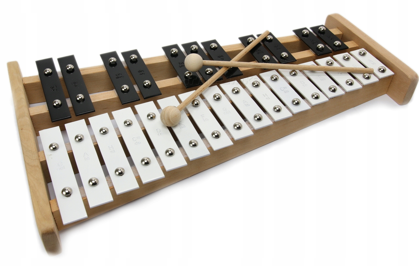 CYMBAŁKI 27 TONOWE Dzwonki Chromatyczne 42c DREWNO Materiał drewno metal