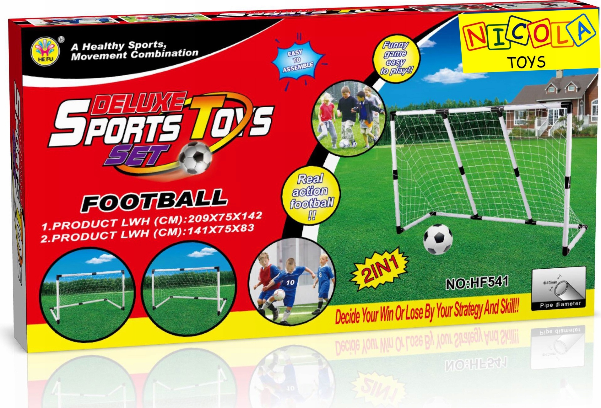 209 Cm Sada Branek 2v1 Velká Fotbalová Branka Sledě 5748