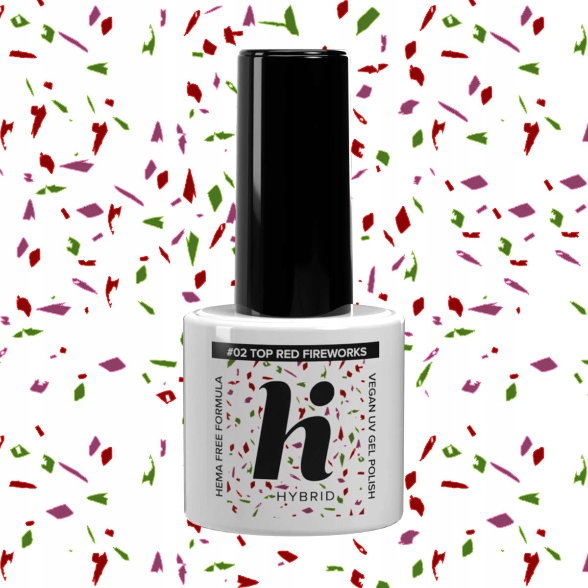 hi hybrid HEMA Free Top No Wipe Red Fireworks 5ml