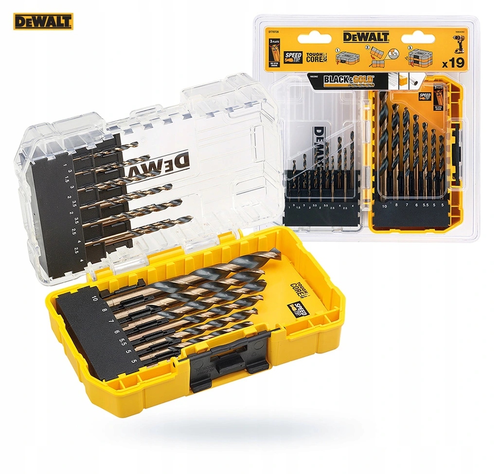 

Zestaw wierteł do metalu 1-10mm 19szt.HSS-G DeWalt