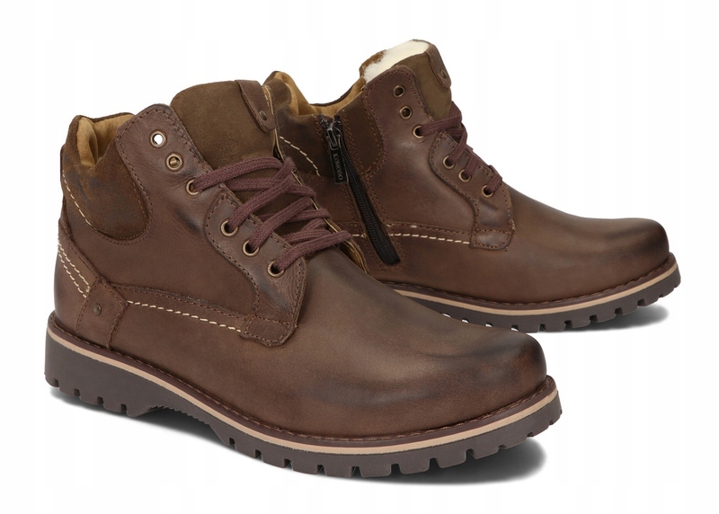 TRZEWIKI MĘSKIE BUTY OCIEPLANE SKÓRA 885 BRĄZ 40 Marka Komodo