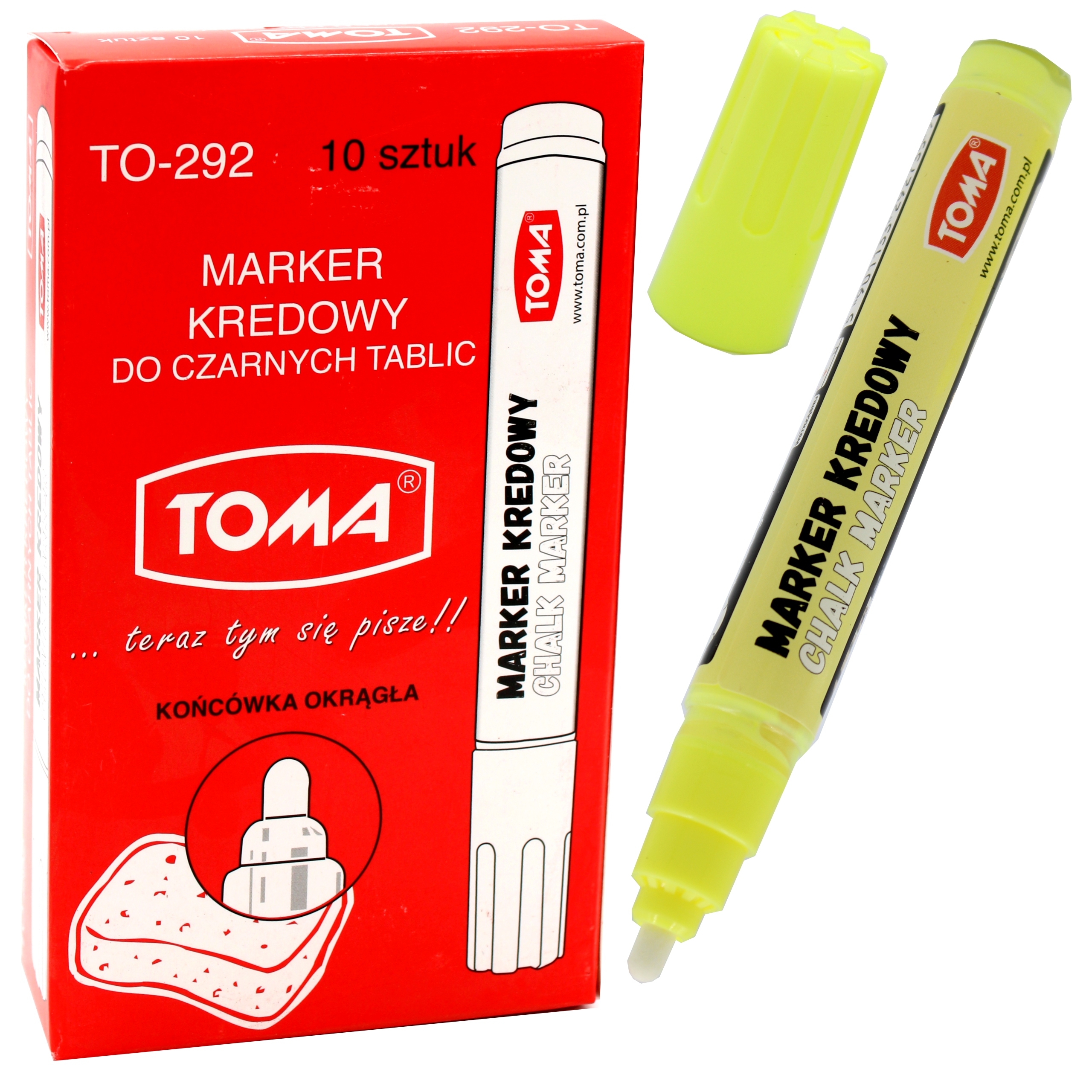 Marker kredowy TOMA TO-292 pastel żółty 10 sztuk